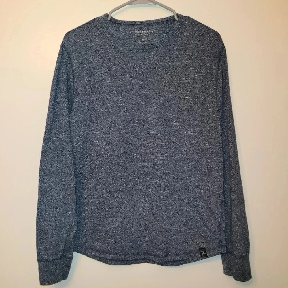 Lucky Brand Long Sleeve Tee Women's size Large Blue/Gray Heather LOTC